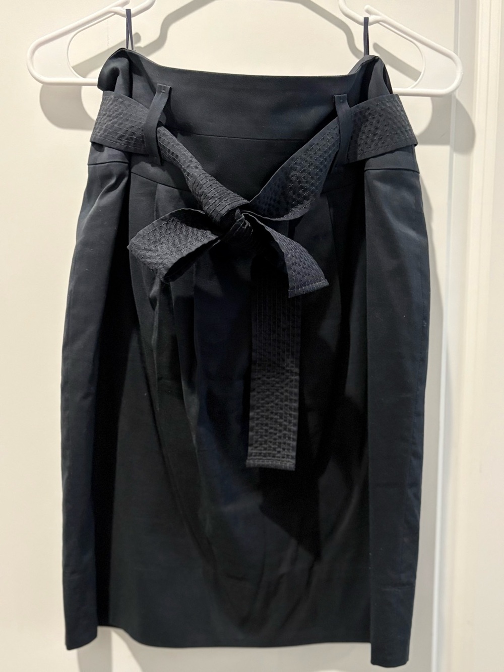 Boss Black High-Waist Pencil Skirt with Textured Tie